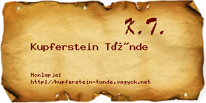 Kupferstein Tünde névjegykártya
